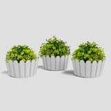 Yuccabe Italia Shera Fence Ktr 10 Inch Plastic Flower Pots For Home Decoration Pack Of 3 Piece Planters For Balcony Indoor Outdo