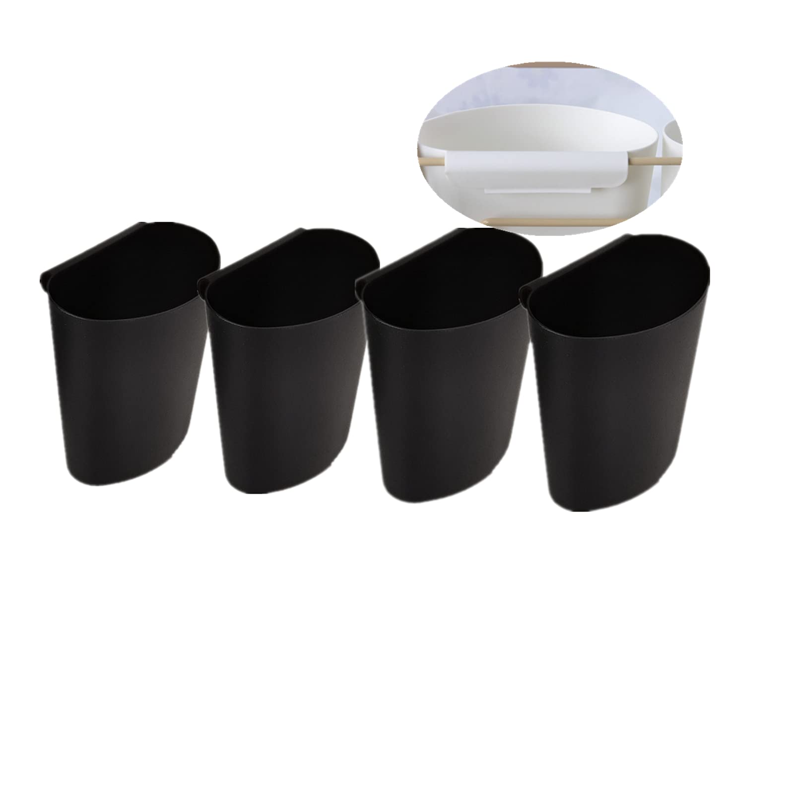 Rikyo 4Pcs Hanging Cup Holder,Rolling Cart Accessories,Plant Containers,Hanging Flower Pots,Space Saver,Storage Bucket,Make Up P