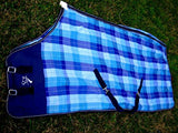 CHALLENGER 62 Horse Cotton Sheet Blanket Rug Summer Spring Blue 5304