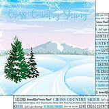 Scrapbook Customs Cross Country Skiing Winter Adventure (38734) 12 inch x 12 inch DoubleSided Scrapbook Paper 1 Sheet