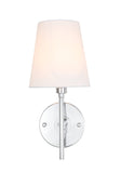 Living District Cason 1-Light Metal & Fabric Wall Sconce In Chrome/White