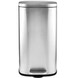 AthLike Trash Can, Stainless Steel Kitchen Garbage Can, Step Waste Bin with Hinged Lid and Removable Inner Bucket, Soft-Close, D
