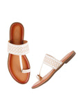Shoetopia Women'S Kolhapuri-166 Flat Sandal-5 Kids Uk (Kolhapuri-166-White)-Eu38,White,5,B0D76SKJYC