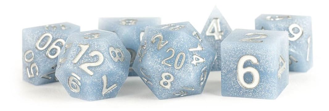 Fanroll By Metallic Dice Games 16Mm Sharp Edge Silicone Rubber Poly Dnd Dice Set: Glacial Debris, Role Playing Game Dice For Dun