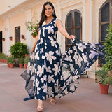 Gosriki Women'S Rayon Blend Anarkali Printed Kurta With Pant & Dupatta (Gajra Blue-Gs_Xxl_Blue_Xx-Large),Blue,2,B0DG2ZXLV9