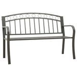 Vidaxl Patio Bench 49.2' - Industrial Gray Powder-Coated Steel - Comfortable And Durable Outdoor Furniture With Weather Resistance And Armrests