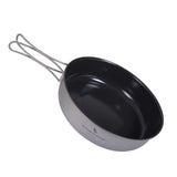 Boundless Voyage Titanium Non-Stick Frying Pan with Folding Handle Non-Stick Ceramic Coating Cooking Pot for Outdoor Camping Pic