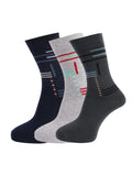 Dollar Full Length Cotton Comfort Socks For Men, Compact Cotton Stretch Crew/Mid Calf Length Socks (Free Size Pack Of 3)