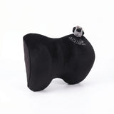 Flannel Car Headrest Pillow SpaceCotton Filling Car Neck Pillow Contoured Travel Gear Cushioned For Vehicle Seat, Headrest Blac