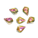 50pcs Czech Faceted Crystal Glass Baroque Chandelier Pendant Drop Beads Suncatcher 22mm Green Red Shimmer