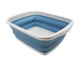 SAMMART 10L (2.6 Gallons) Collapsible Tub Foldable Dish Tub Portable Washing Basin Space Saving Plastic Washtub (Grey/Stee