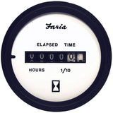 Faria Euro White 2 Hourmeter 10,000 Hrs 12-32Vdc
