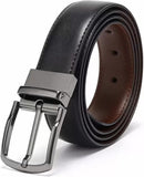 Men Evening, Party, Formal, Casual Black Artificial Leather Reversible Belt ()_5