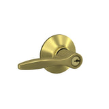 Schlage F51A DEL 608 Delfayo Door Lever with Standard Trim, Keyed Entry Lock, Satin Brass
