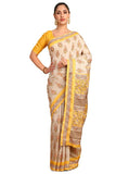Soch Womens Yellow Art Silk Floral Print Saree