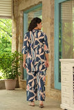 Leriya Fashion Rayon Printed A-Line Front Open Co-Ord Kurta Set For Women (Lf-W2115&Tr1067-M-Blue)