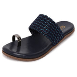 Ortho Joy Fancy Doctor Slippers | Soft Chappal For Women | Casual Flat Sandals,Navy Blue,7,B09Y5WRS6B