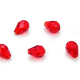 24pcs Adabele Austrian 8mm Faceted Teardrop Crystal Beads Siam Red Compatible with 5500 Swarovski Crystals Preciosa
