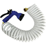 WHITE COILED HOSE W/NOZ 15 WHITE