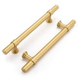 Haliwu 10 Pack Gold Cabinet Handles Brushed Brass Drawer Pulls for Kitchen Hardware Handles Barrel Dresser Cabinet Pulls,5 inch 