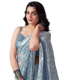 Satrani Womens Pure Georgette Saree (3633S108N_Grey)