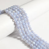 45pcs 8mm Natural Blue Lace Agate Beads Gemstone Beads Round Loose Beads for Jewelry and Bracelets Making