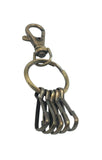 Antique Bronze Keychain With Swivel Clasp Hook, 5 Key Clips, Vintage Style Metal Key Holder Organiser, 8Cm Length