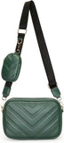 Adisa Women'S Girls Cross Body Sling Bag With Pouch (Dark Green),Dark Green,,B0CSYZX535