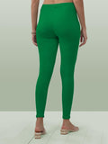 Lyra Women Solid Premium Cotton Ankle Length Leggings | Mid-Waist | Fashionwear Jade L