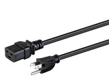 Monoprice Power Cord NEMA 515P to IEC 60320 C19, 14AWG, 15A/1875W, 3Prong, 15 Feet, Black