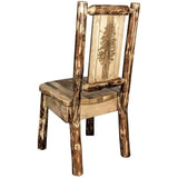Montana Wooodworks Glacier Country Collection Side Dining Chair With Laser Engraved Pine Tree Design