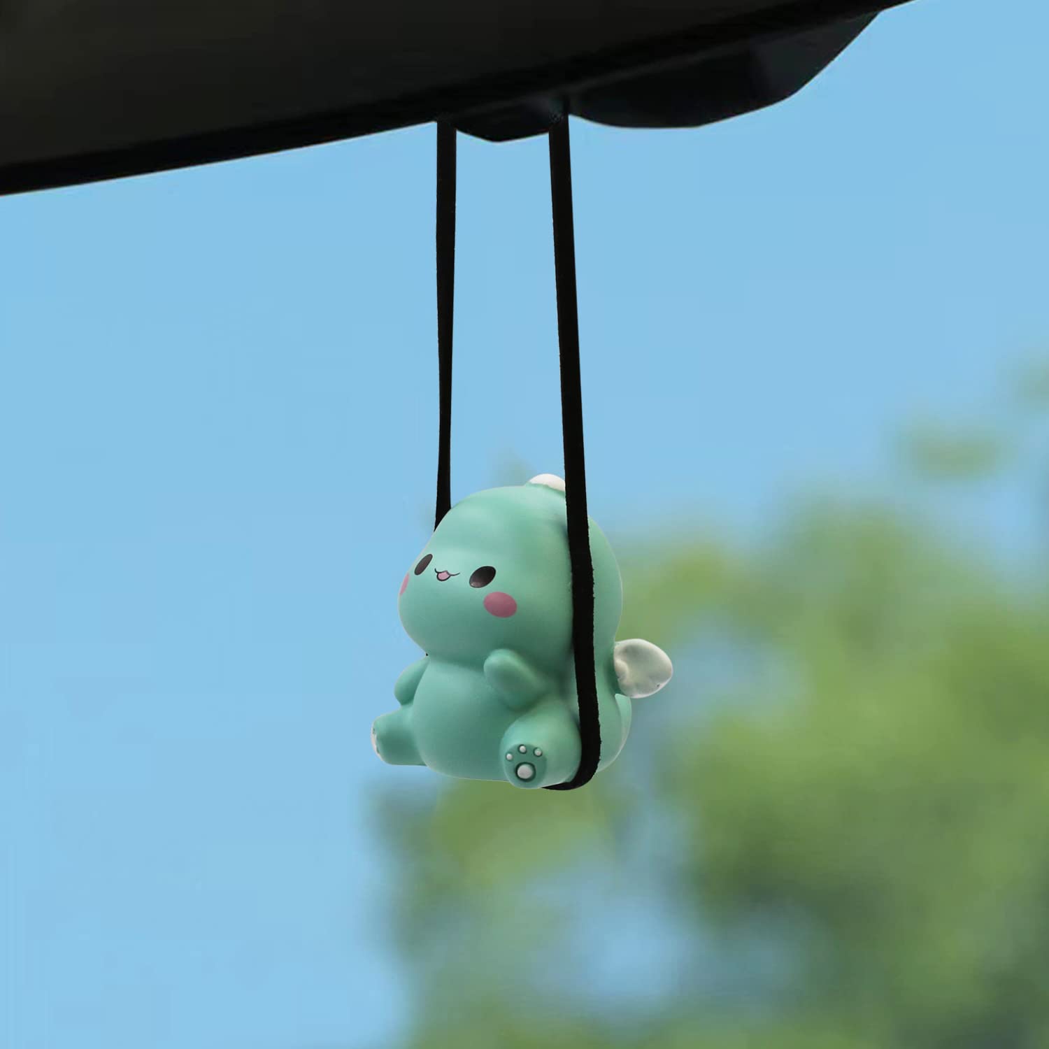 Swinging Dinosaur Car Hanging Ornament for Rear View Mirror, Cute Car Decor Accessories Interior, Car Pendant Dinosaur Hanging S