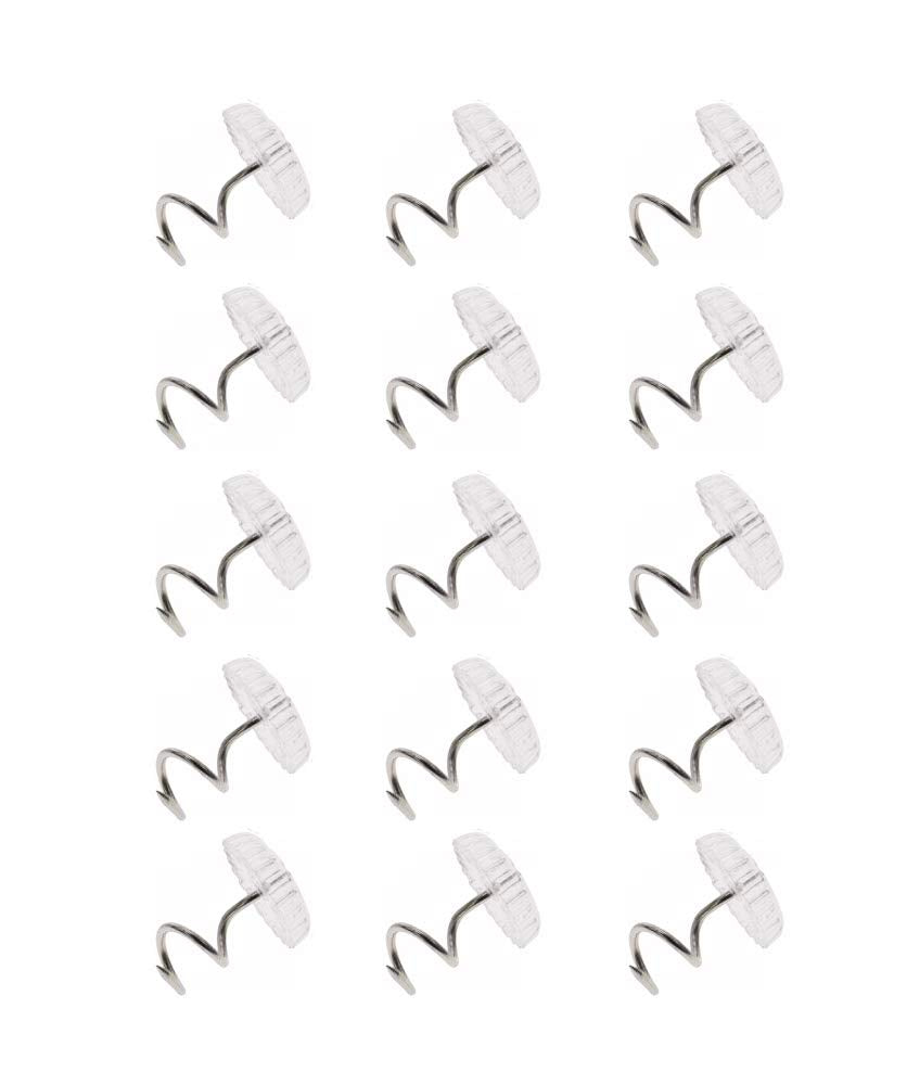 Sowaka 15 Pcs Twist Pins Upholstery Clear Heads Slip Cover Fasteners Headliner Pins for Sofa Car Van Home Furniture Hold Bed Ski