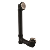 Westbrass D4931-12-05 1-1/2 x 12 Bath Waste & Overflow Assembly with Tip-Toe Drain Plug and 2-Hole Faceplate - Sch. 40 ABS Pipe,