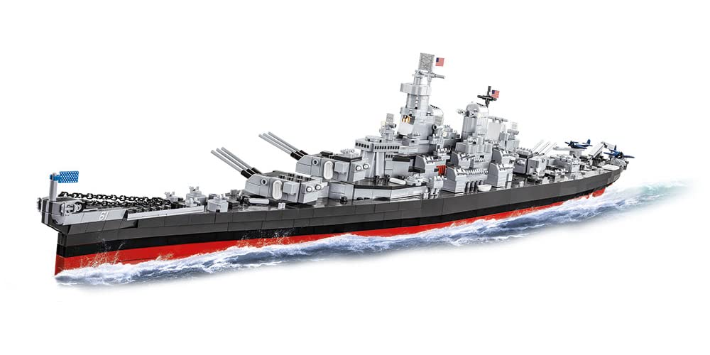 Cobi Historical Collection World War Ii Iowa-Class Battleship, 4-In-1 Executive Edition, 2685 Pieces