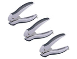 Bostitch Office EZ Squeeze One-Hole Punch, 10 Sheet Capacity, Lightweight, Gray/Blue, Pack of 3