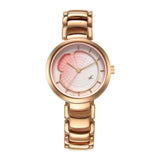 Fastrack Uptown Retreat Quartz Analog Gradient Pink Dial Rose Gold Metal Strap Watch For Girls - Nt6277Wm01