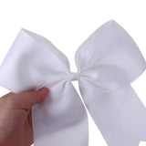 Hipcheer 20pcs 8 Large White Cheer Bows for Girls, Hand-made Grosgrain Ribbon Hair Accessories for Teen Girls Softball Cheerle