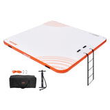 VEVOR Inflatable Floating Dock, 7 x 7FT Inflatable Dock Platform, Non-Slip Water Floating Dock Mat with Portable Carrying Bag & 