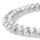 MJDCB AAAA Natural Stone Beads White Howlite Turquoise Round Loose Beads for Jewelry Making 15 (12mm)