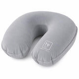 Cewbycon Inflatable Travel Neck Pillow For Airplane Portable UShaped Neck Support Pillow With Soft Velvet Cover, Compact & Li