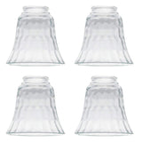 Ceiling Fan Light Covers, Clear Hammered Style Bell Glass Shade, Lighting Replacement Glass Shade Standard 2-1/8 Fitter Size, Pe
