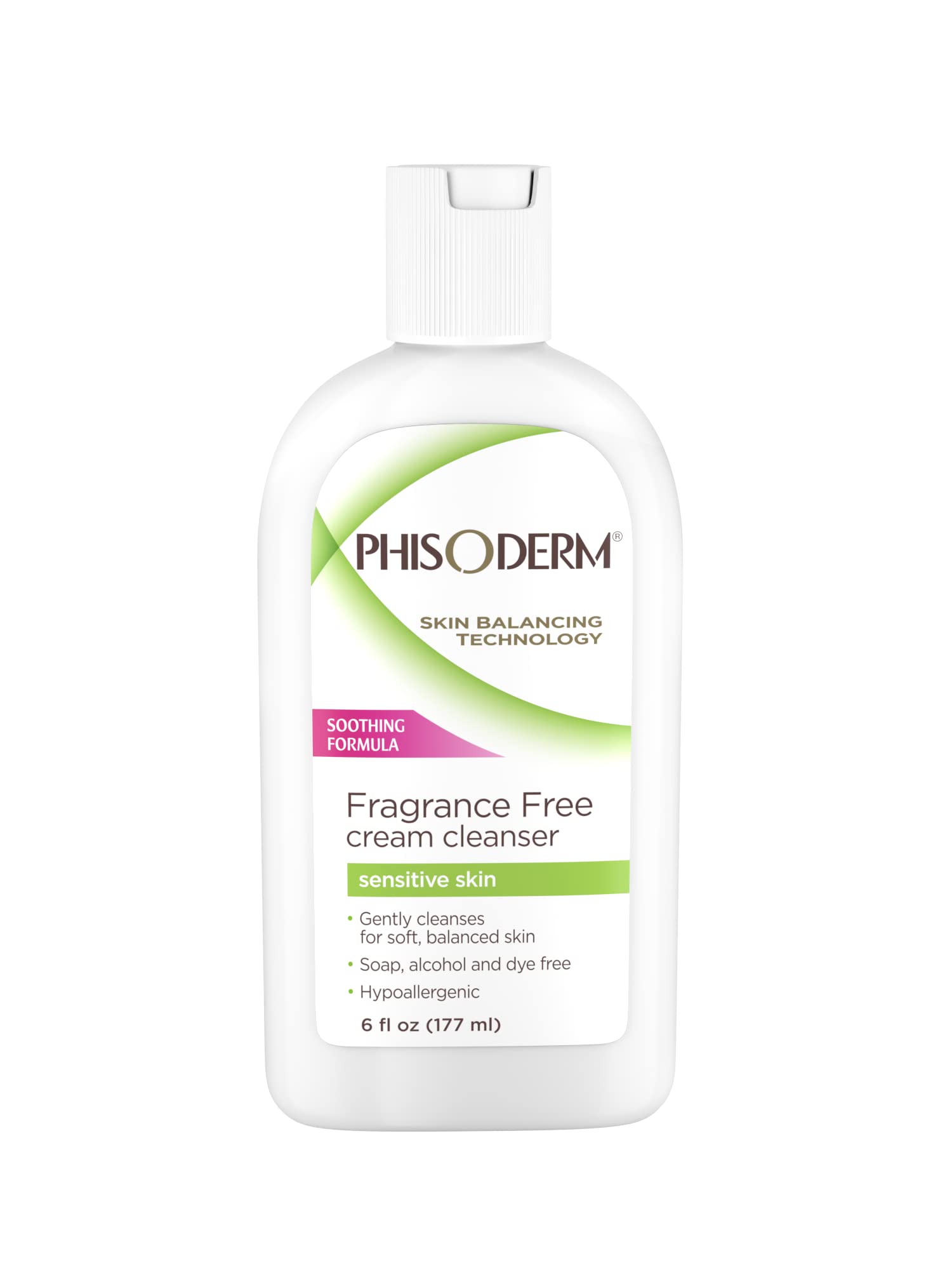 Phisoderm Fragrance Free Cream Cleanser For Sensitive Skin 6 oz (Pack of 4)