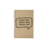 Funcart Positive Vibes Positive Life Spiral One Sided Ruled A5 Notebook/Diary Lined Diary With Softcover, 8.3 X 5.8