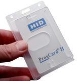 Vertical Rigid Badge Holders for HID Clamshell 70 Mil Prox Card II Designed to Protect Thick Prox Badges by Specialist ID 