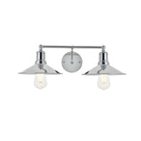 Living District Etude 2-Light Mid-Century Metal Wall Sconce In Chrome