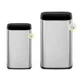 EKO 2-Pack Open Top Trash Can with Removable Inner Basket, Square Small Garbage Can, 1.8 + 3.2 Gallon Wastebasket Combo for Kitc