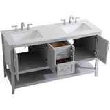 Elegant Decor Aubrey 60 Double Quartz Top Bathroom Vanity In Gray