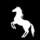 Rearing Horse Silhouette Country 6 Vinyl Sticker Car Decal (6 White)
