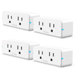 Govee Dual Smart Plug 4 Pack, 15A WiFi Bluetooth Outlet, Work with Alexa and Google Assistant, 2-in-1 Compact Design, Govee Home